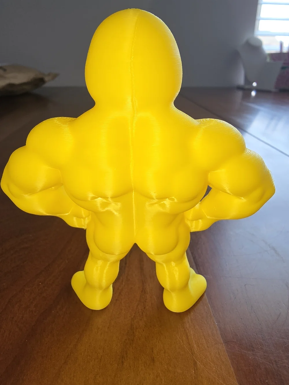 Flexing Muscular Duck 🦆 Desktop Sculpture - Yellow with Orange Beak